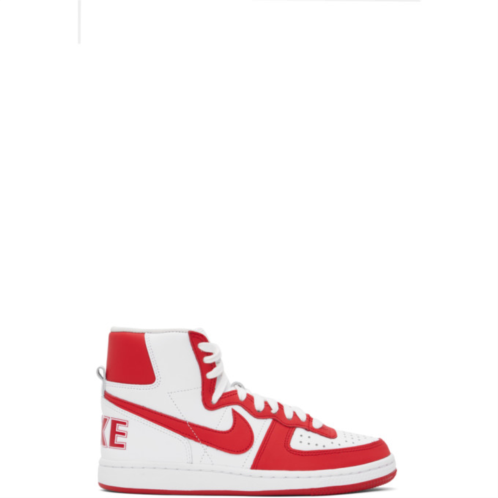 Comme des Garcons Homme Plus Red & White Nike Edition Terminator High Sneakers