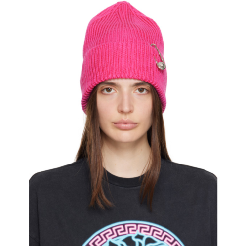 Versace Pink Safety Pin Beanie