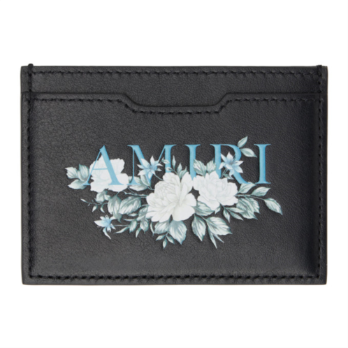 AMIRI Black Floral Card Holder