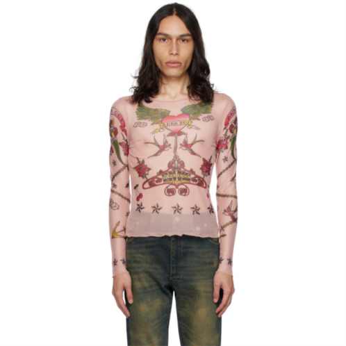 Anna Sui SSENSE Exclusive Pink Tattoo Long Sleeve T-Shirt