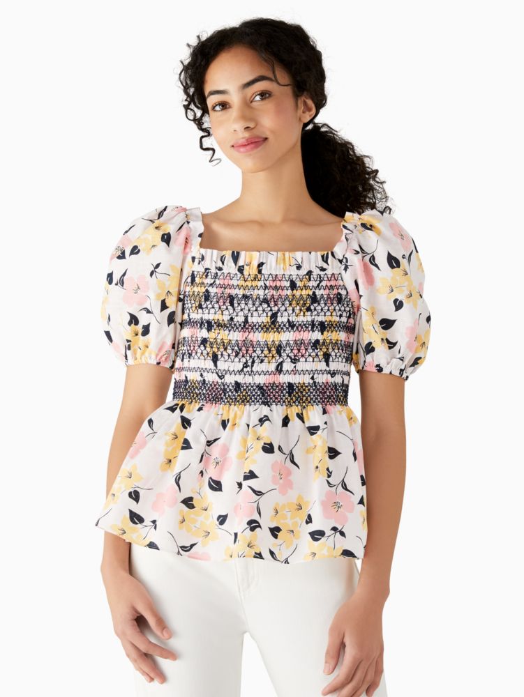 Kate spade Lily Blooms Puff Sleeve Top
