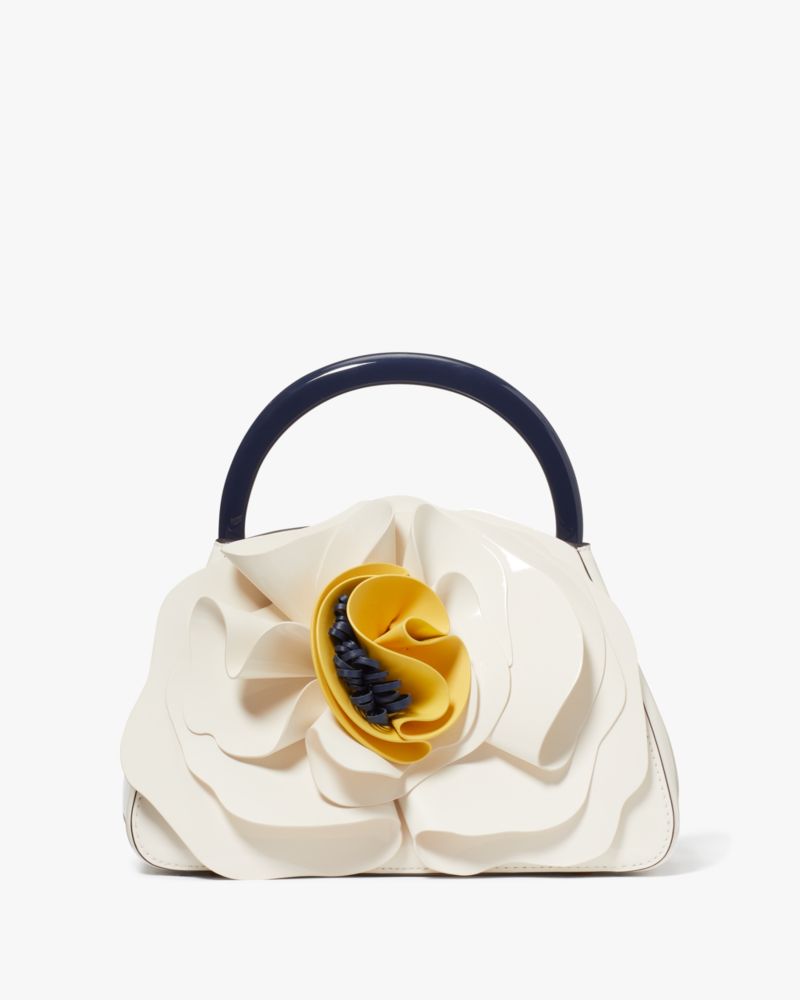 Kate spade Flora Patent Leather 3d Flower Top Handle Bag