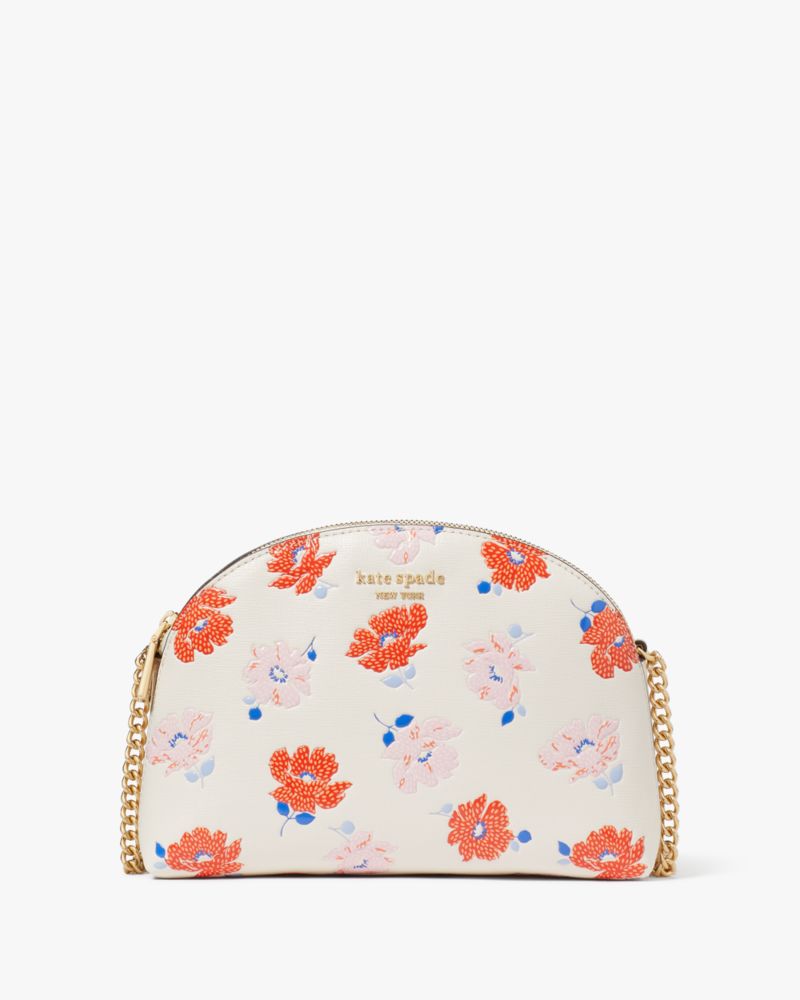 Kate spade Morgan Dotty Floral Embossed Double Zip Dome Crossbody