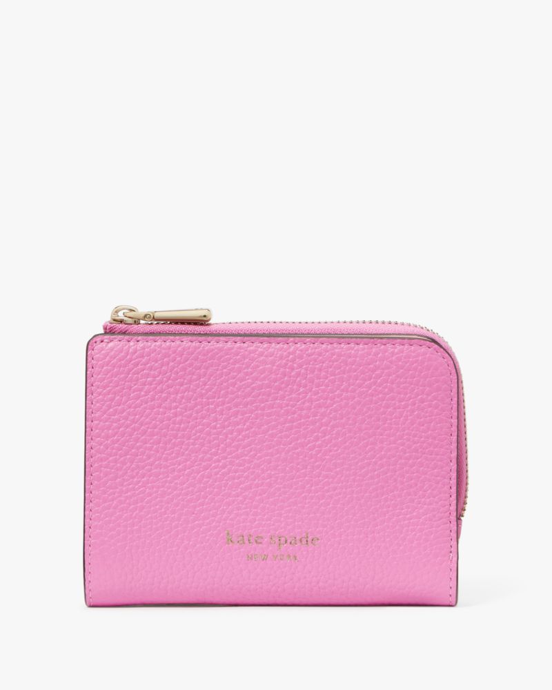 Kate spade Ava Colorblocked Pebbled Leather Zip Bifold Wallet