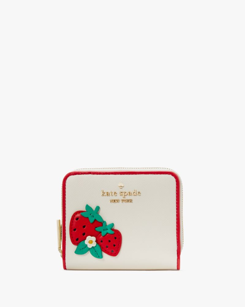 Kate spade Strawberry Dreams Small Zip Around Bifold Wallet