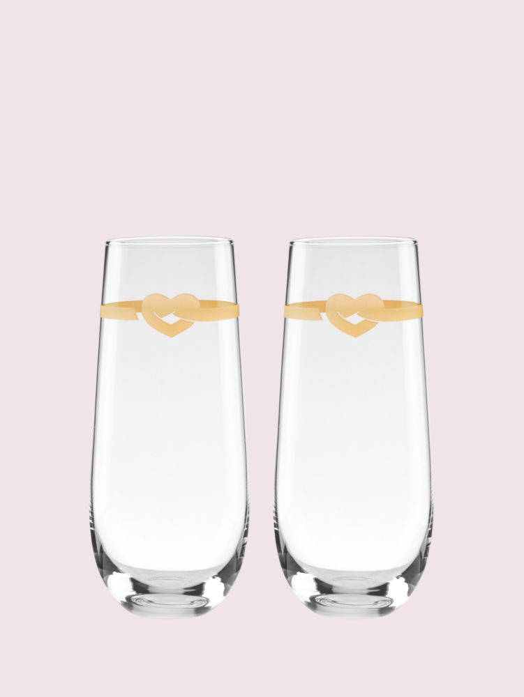 Kate spade With Love Stemless Toasting Flute Pair