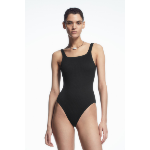 Cos SQUARE-NECK RIBBED SWIMSUIT