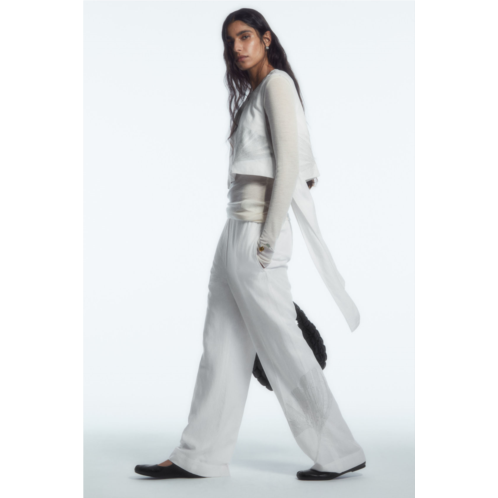 Cos EMBROIDERED WIDE-LEG PANTS