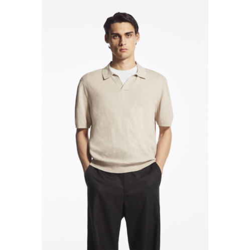 Cos KNITTED LINEN POLO SHIRT