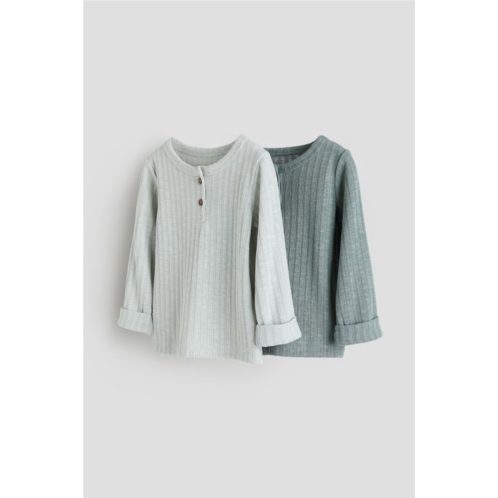 H&M 2-pack Ribbed Henley Shirts