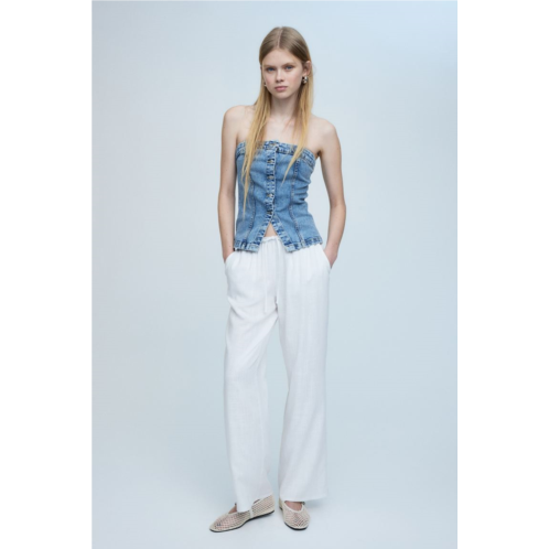 H&M Linen-blend Pull-on Pants