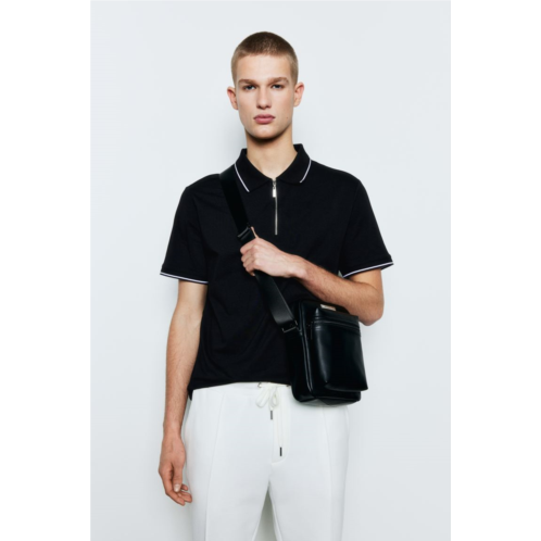H&M Slim Fit Half-zip Polo Shirt