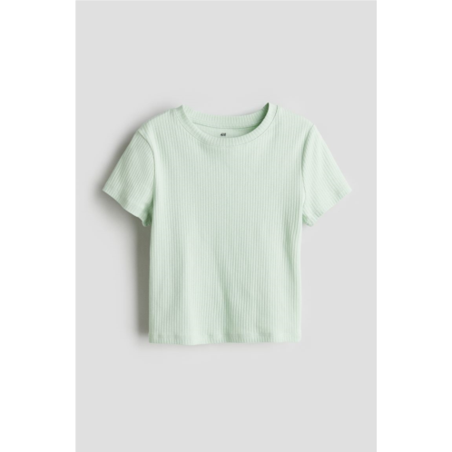 H&M Ribbed Cotton Jersey Top