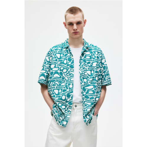 H&M Loose Fit Patterned Resort Shirt