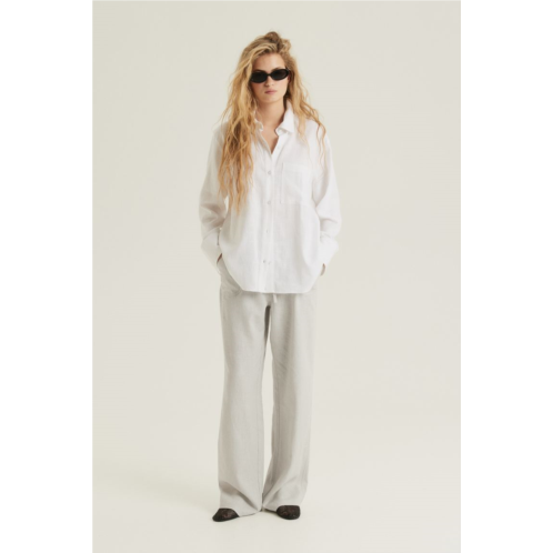 H&M Linen-blend Straight Pants