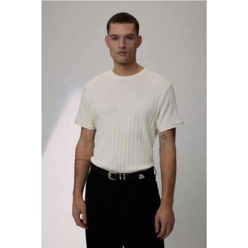 H&M Regular Fit Pointelle-knit T-shirt