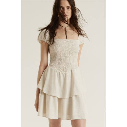 H&M Tiered-skirt Smocked Dress