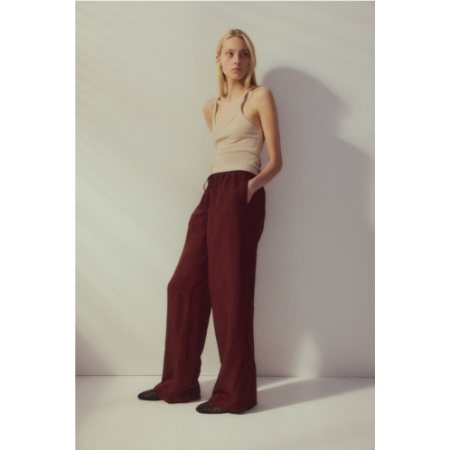 H&M Linen-blend Pull-on Pants