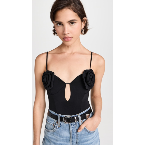 AFRM Tartine Seamed Thong Bodysuit with Rosette Bust