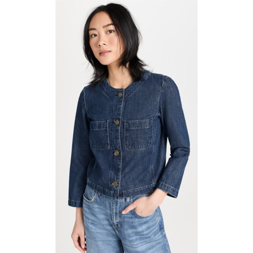 FRAME Collarless Button Front Jacket