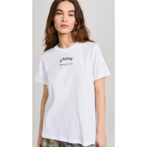GANNI Thin Jersey Relaxed O-Neck T-Shirt