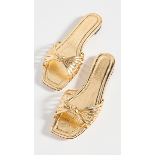 Loeffler Randall Izzie Leather Knot Flat Sandals