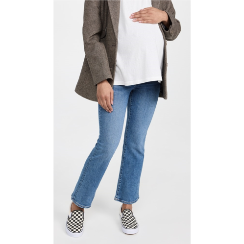 Madewell Maternity Over-the-Belly Kick Out Crop Jeans in Cherryville Wash