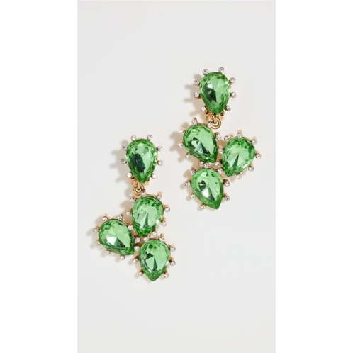Oscar de la Renta Crystal Cactus Earrings