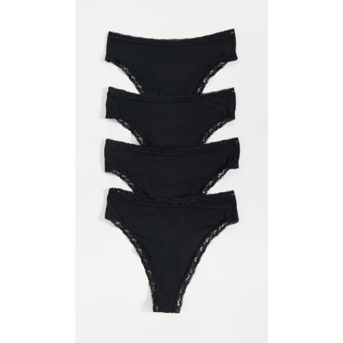 Stripe & Stare High Waisted Thong Four Pack