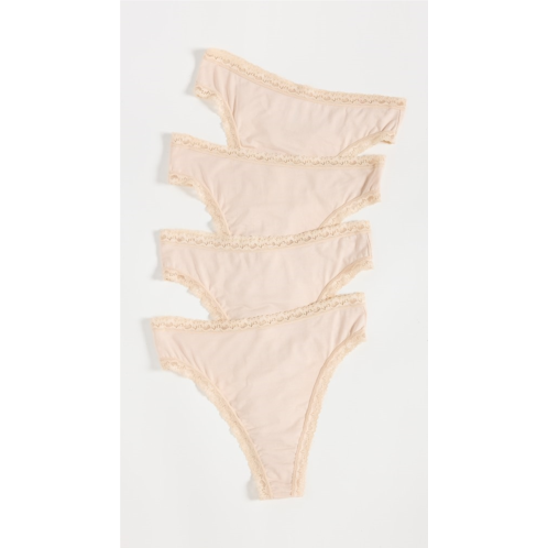 Stripe & Stare High Waisted Thong Four Pack