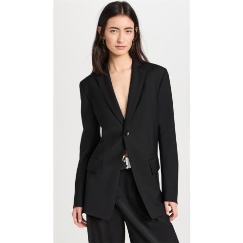 Tibi Recycled Tropical Wool Sculpted Blazer