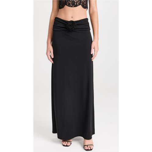 WAYF Ruched Maxi Skirt