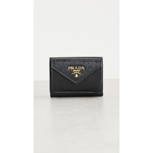 What Goes Around Comes Around Prada Black Vitello Move Compact Wallet
