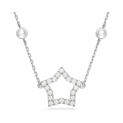 SWAROVSKI Stella Necklace and Bracelet Crystal Jewelry Collection, Rhodium Finished Settings