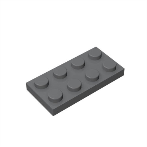 TTEHGB TOY Classic Building Bricks Plate 2x4, 100 Piece, Compatible with Lego Parts and Pieces 3020, Creative Play Set - 100% Compatible with All Major Brick Brands(Colour:Dark Grey)