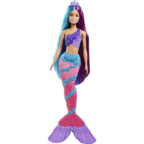 Barbie Dreamtopia Mermaid Doll (13-inch) with Extra-Long Two-Tone Fantasy Hair, Hairbrush, Tiaras and Styling Accessories, For 3 to 7 Year Olds
