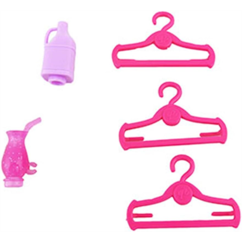 Replacement Parts for Barbie Doll Hello Dreamhouse - DPX21 ~ Replacement Barbie Size Pink Hangers, Pink Drink Glasses and More!