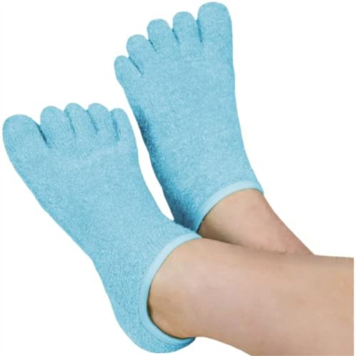 LE EMILIE Moisturizing Gel Heel Socks Perfect for Healing Dry Cracked Heels and Feet Infused with Aromatherapy Blend of Lavender and Jojoba Oil 1 Pair, Blue
