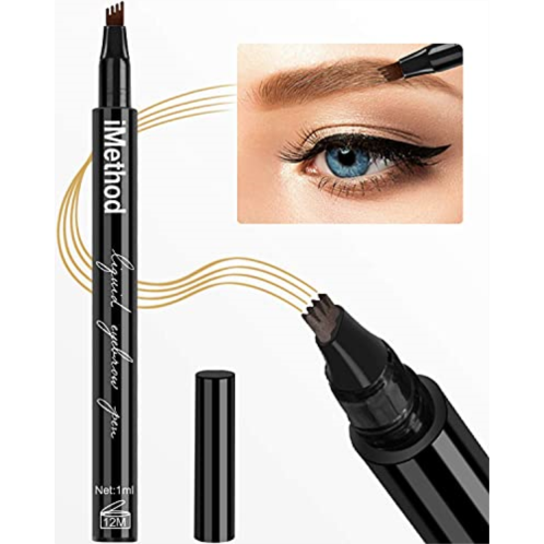 iMethod Eyebrow Pen - iMethod Eye Brown Makeup, Eyebrow Pencil with a Micro-Fork Tip Applicator Creates Natural Looking Brows Effortlessly and Stays on All Day, Light Brown
