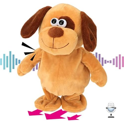 Hopearl Talking Dog Repeats What You Say Walking Puppy Electric Interactive Animated Toy Speaking Plush Buddy Gift for Toddlers Birthday, 8