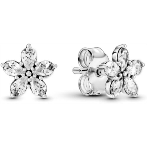 PANDORA Snowflake Stud Earrings - Great Gift for Her - Elegant Womens Earrings - Sterling Silver & Cubic Zirconia