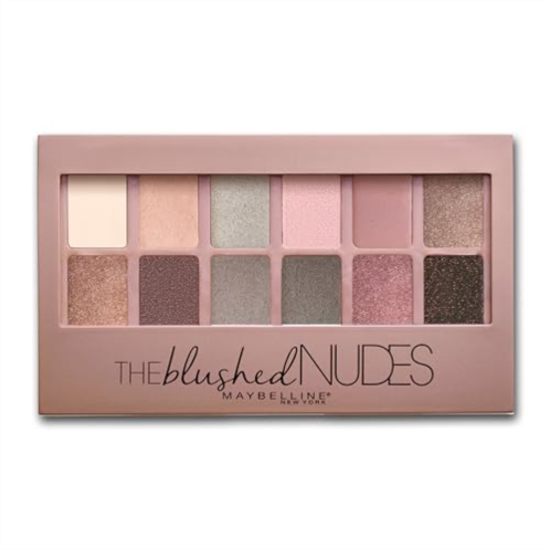 Maybelline The Blushed Nudes Eyeshadow Palette Makeup, 12 Pigmented Matte & Shimmer Shades, Blendable Powder, 1 Count