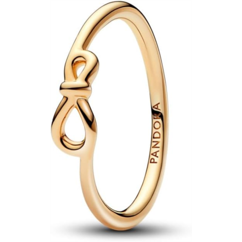 Pandora Infinity Knot Ring - Iconic Knot Ring - Gold-Plated Ring for Women - Layering or Stackable Ring - Gift for Her - 14k Gold - With Gift Box