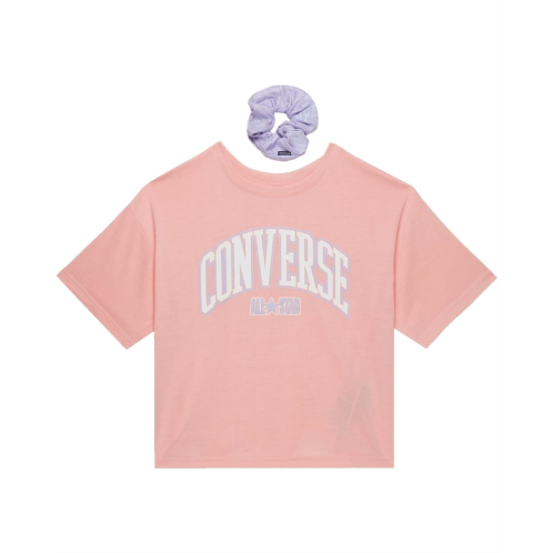 Converse Kids Short Sleeve Graphic Boxy Tee w/ Scrunchie (Big Kids)