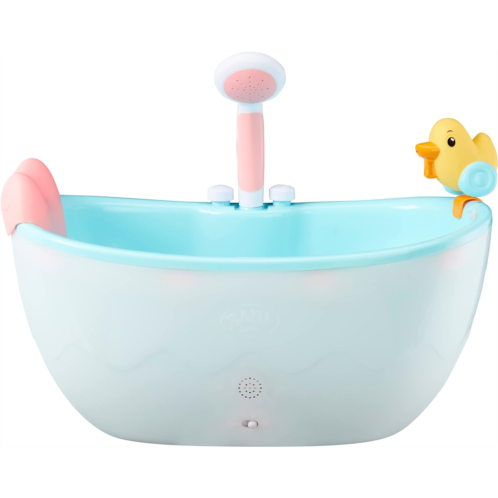 BABY born Baby Doll Musical Light Up Bathtub with Automatic Working Shower Head - Plays Music & Sound Effects, Sturdy, Modern Design, Fits Dolls up to 17, for Kids Ages 3 and Up