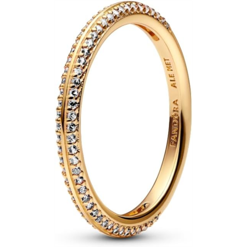 Pandora ME Pave Ring - Gold Ring for Women - Layering or Stackable Ring - Gift for Her - 14k Gold with Cubic Zirconia - With Gift Box