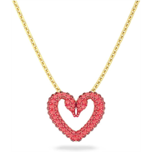 SWAROVSKI Una Pendant Necklace - Red Pave Heart, Gold-Tone Plated