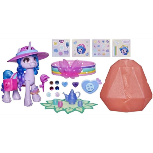 My Little Pony: A New Generation?Movie Crystal Adventure Izzy Moonbow?- 3-Inch Purple Pony Toy, Surprise Accessories, Friendship Bracelet