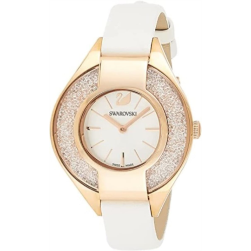Swarovski 5547635 White/Gold White Dial with White Leather Strap Crystalline Sporty Womens Watch