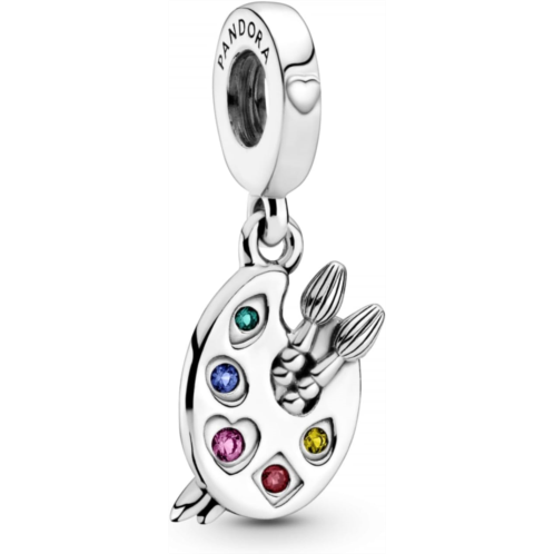 Pandora Artists Palette Dangle Charm - Compatible Moments Bracelets - Jewelry for Women - Gift for Women in Your Life - Made with Sterling Silver & Cubic Zirconia